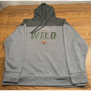 Minnesota Wild NHL‎ Hoodie Mens 2XL Grey (Heather)/Green